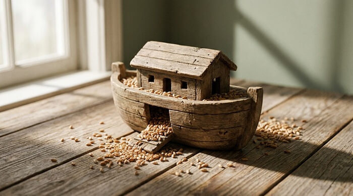 Noah Boat in 3D on a kitchen table