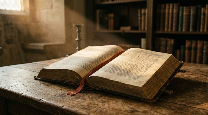 old bible book opened in the middle